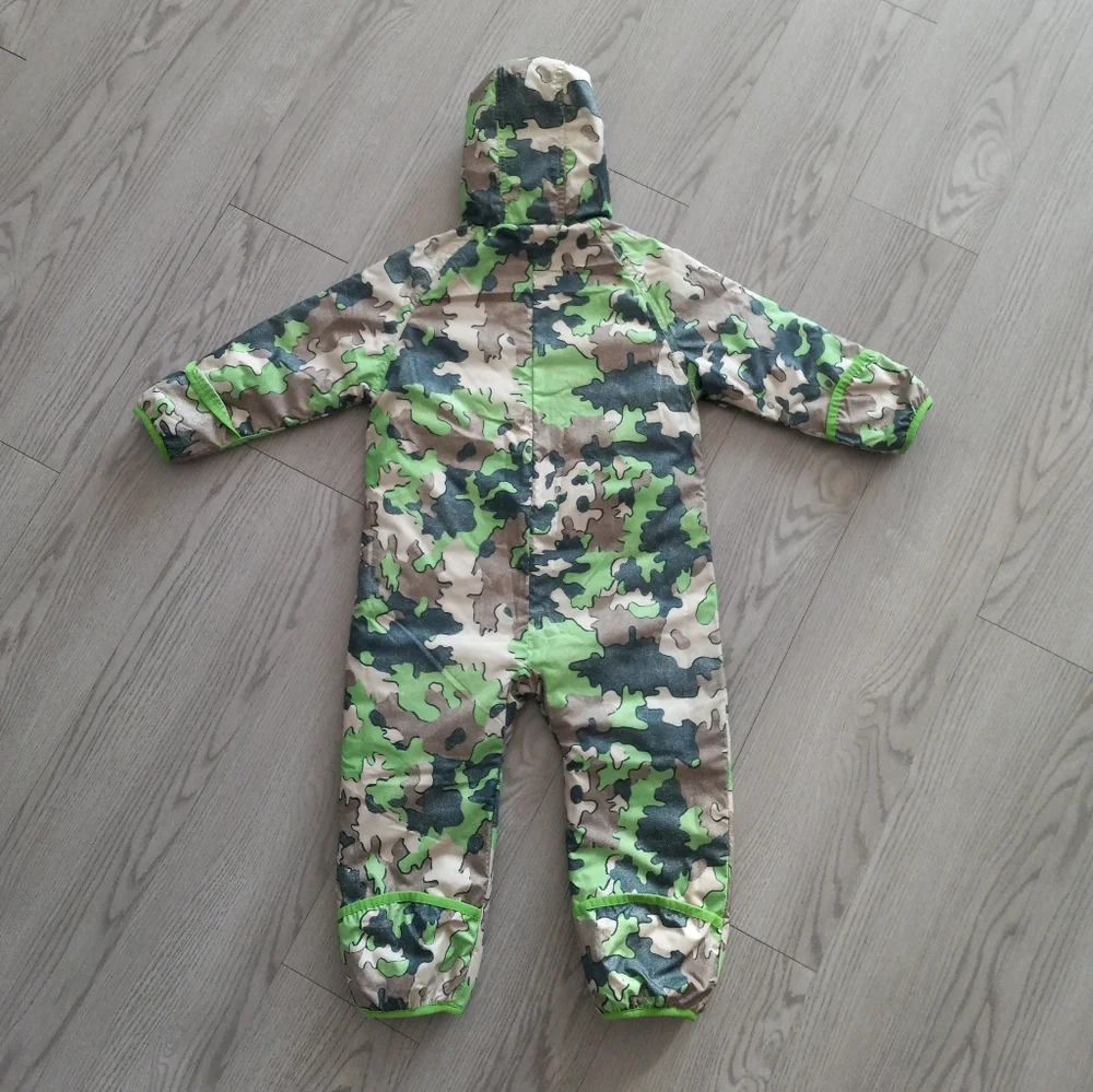 Patagonia Baby Reversible Puff Ball Bunting Green Camo Green 12-18m